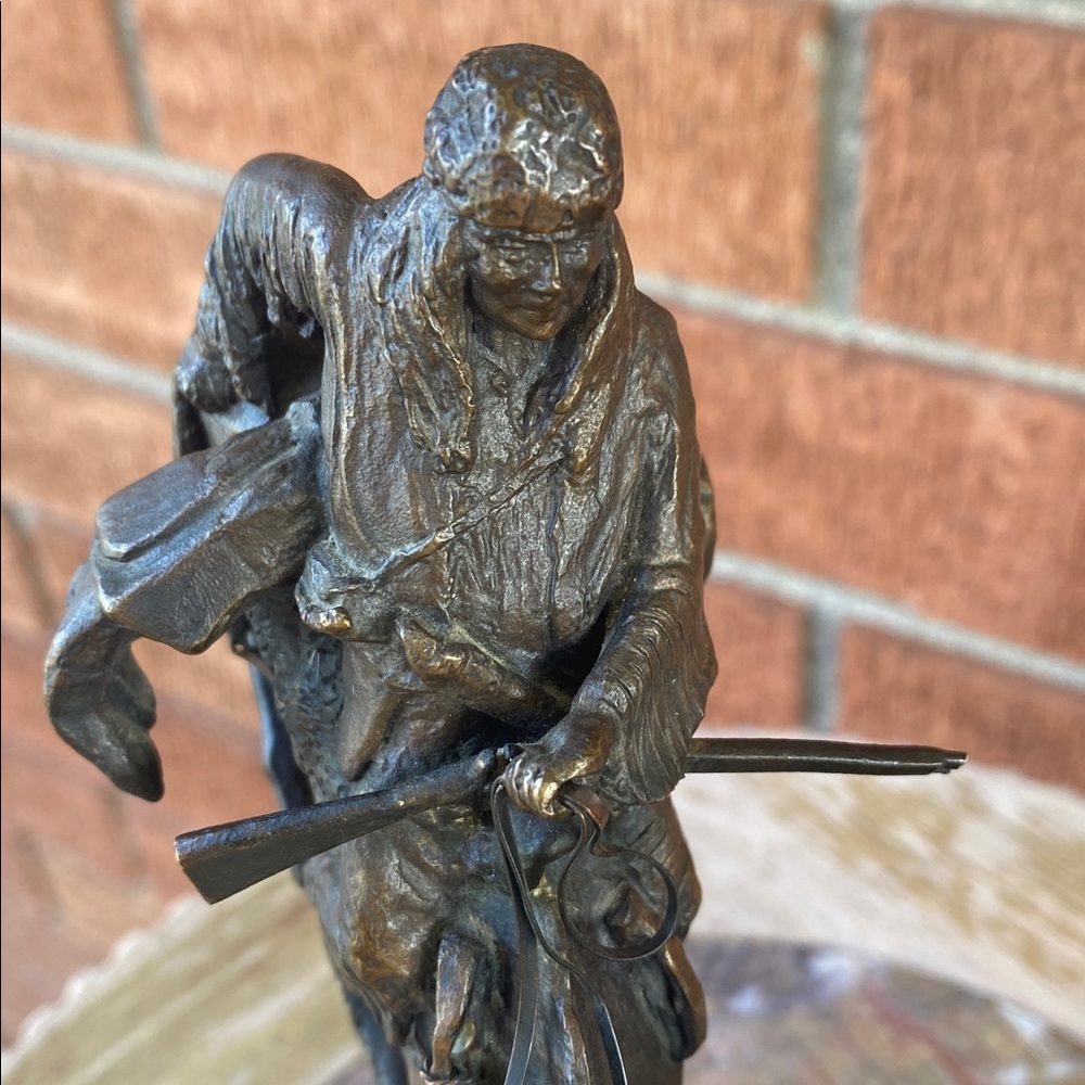 🐎FRANKLIN MINT Remington “The Mountain Man” &”THE COWBOY”Bronze Sculpture 🐎1988 - Picture 9 of 15